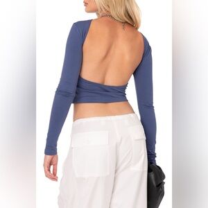 BNWT Edikted Blue Open-Back Top